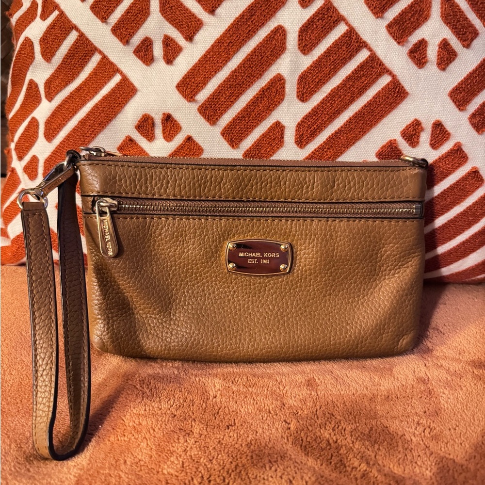 Michael Kors Tan Leather Wristlet